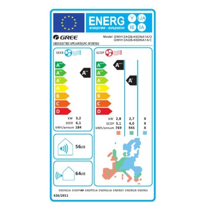 Aparat de aer conditionat, Gree, Pulsar GWH12AGB-K6DNA1A, 12000 BTU, Clasa A++, Ionizare aer, Inverter, Wi-Fi, kit instalare 4