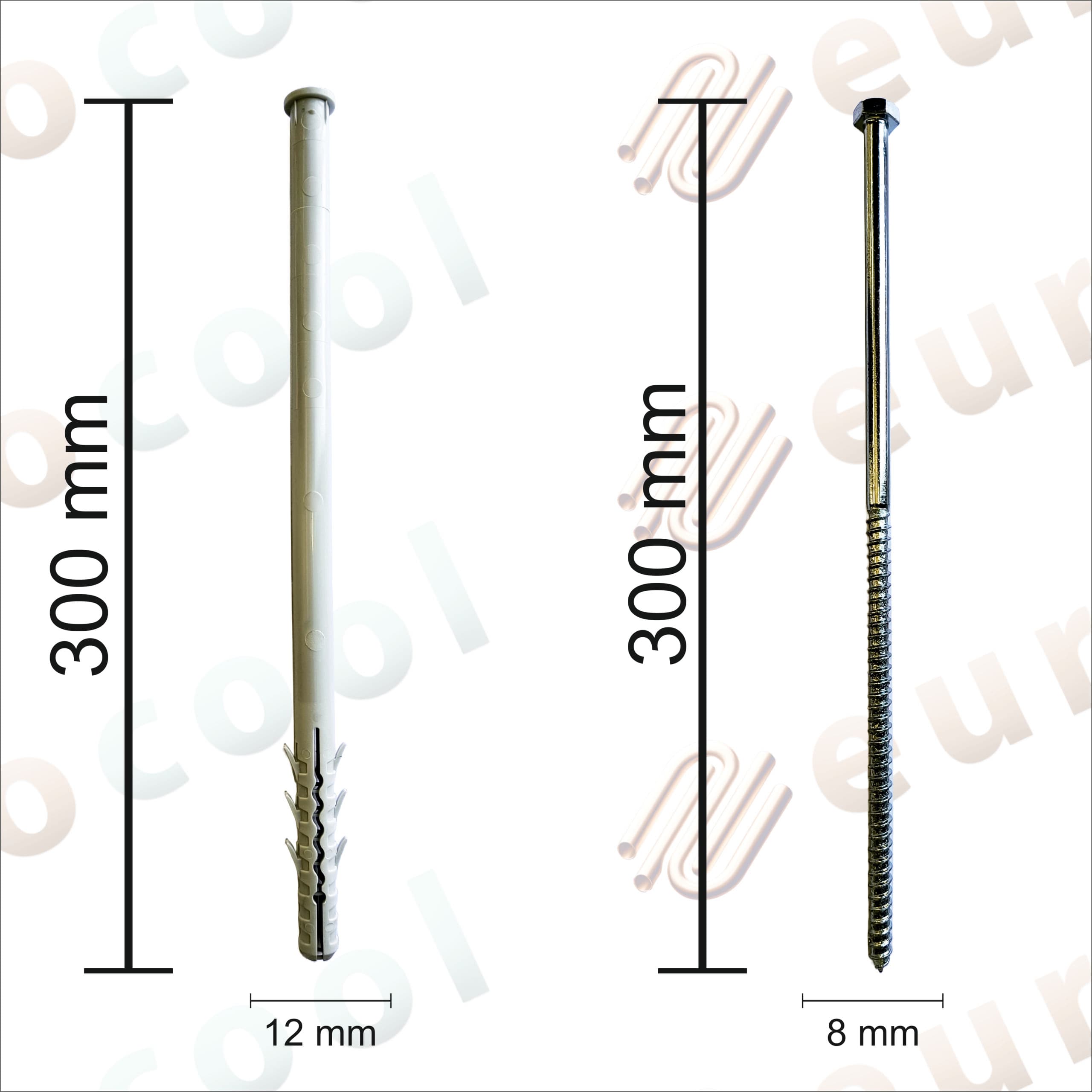 Cutie dibluri cu surub cap hexagonal 12x300mm, 10 bucati 3