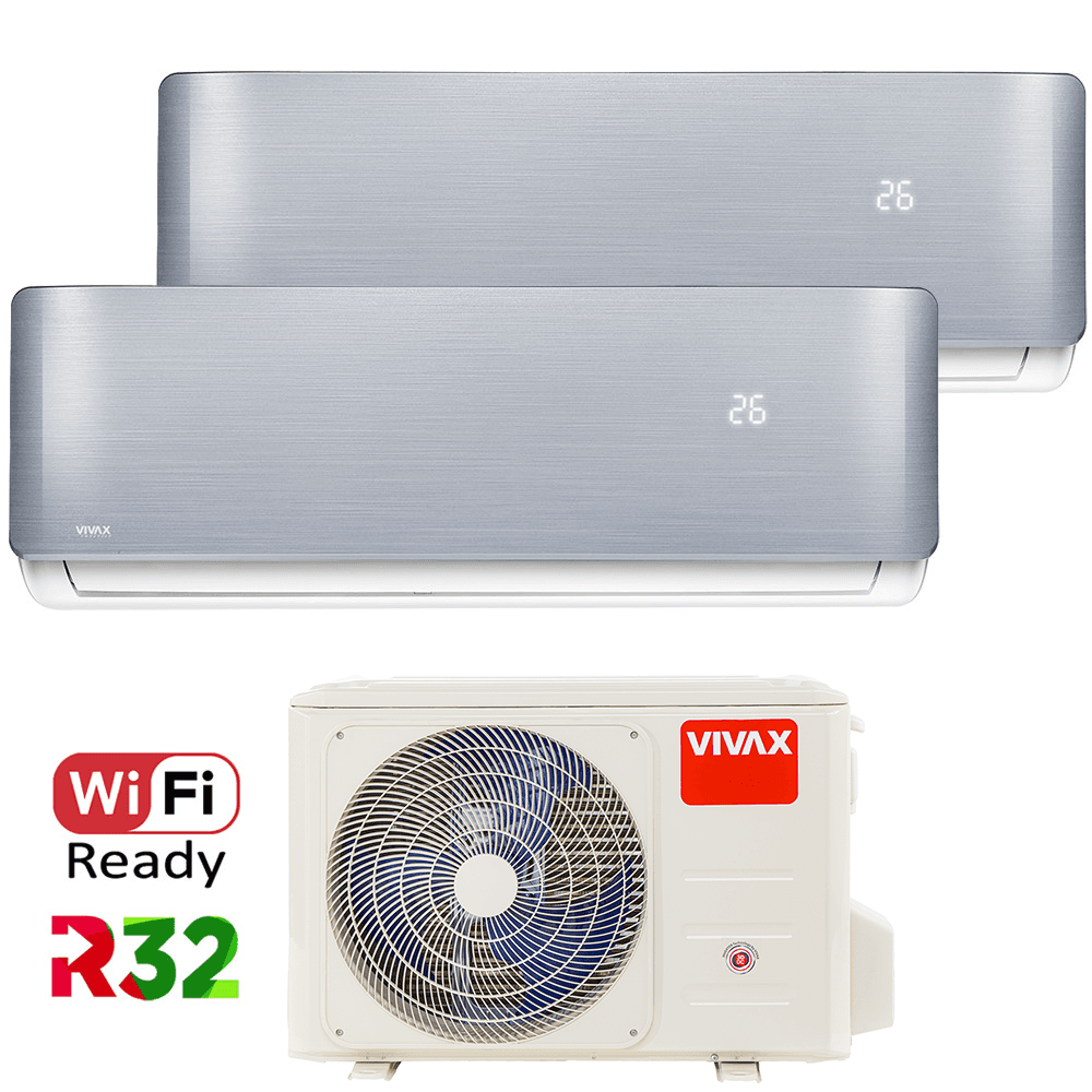 Aer Conditionat MULTISPLIT VIVAX ACP-14COFM40AERI / 2x ACP-09CH25AERI SILVER Dublu Split Inverter
