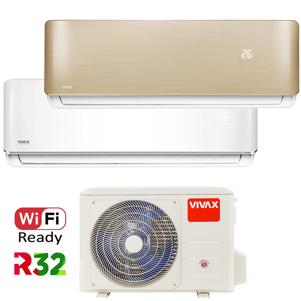 Aer Conditionat MULTISPLIT VIVAX ACP-14COFM40AERI / ACP-09CH25AERI WHITE + ACP-12CH35AERI GOLD Dublu Split Inverter